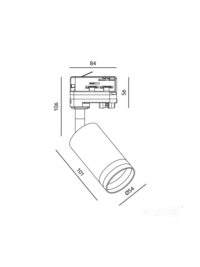 Reflektor szynowy NEXTRACK S-LINE RING 1xGU10 czarny Kobi