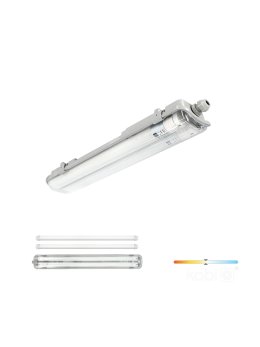 Zestaw HERMETIC G2 2x60 + 2x LED T8 9W 4000K IP65 Kobi