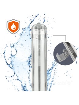 Zestaw HERMETIC G2 2x60 + 2x LED T8 9W 4000K IP65 Kobi