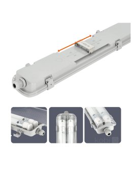 Zestaw HERMETIC G2 2x60 + 2x LED T8 9W 4000K IP65 Kobi