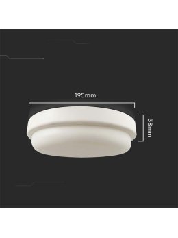 Oprawa sufitowa plafoniera V-TAC 18W LED okrągły 195x38mm IP54 VT-8096 4000K 1820lm