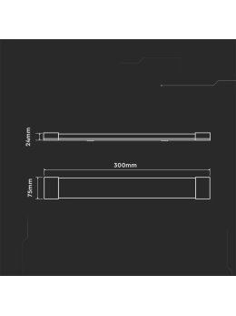 Oprawa V-TAC 10W LED belka liniowa natynkowa SAMSUNG CHIP 30cm VT-8-10 3000K 1000lm 5 lat gwarancji