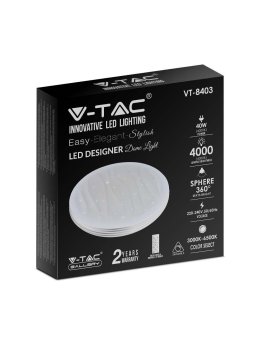 Oprawa sufitowa plafoniera V-TAC 40W LED pilot CCT fi.400 gwiazdy i fale VT-8403 3000K-6500K 4000lm