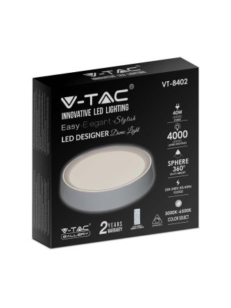 Oprawa sufitowa plafoniera V-TAC 40W LED pilot CCT fi.400 VT-8402 3000K-6500K 4000lm 2