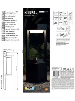 Lampa ogrodowa stojąca słupek nowoczesny z prześwitem - LEDco.pl