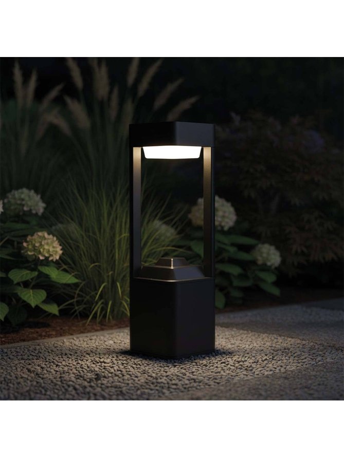Lampa ogrodowa stojąca słupek nowoczesny z prześwitem - LEDco.pl