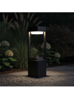 Lampa ogrodowa stojąca słupek nowoczesny z prześwitem - LEDco.pl