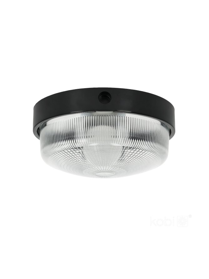 Plafon RUTO 1xE27 czarny szkło Kobi