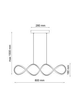 Lampa wisząca symbol nieskończoności owalna designerska - LEDco.pl