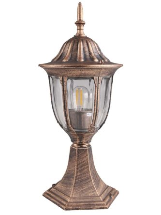 Lampa ogrodowa niska retro złota klasyczna FLORENCJA 302588 - LEDco.pl