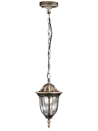 Lampa ogrodowa wisząca okrągła FLORENCJA złota retro 302557 - LEDco.pl