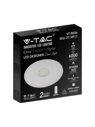 Oprawa sufitowa plafoniera V-TAC 60W LED pilot CCT fi.500 gwiazdy VT-8556 3000K-6500K 6000lm 2