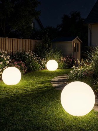 Zestaw kul lamp solarnych RGB ogrodu GoldLux - LEDco.pl 2