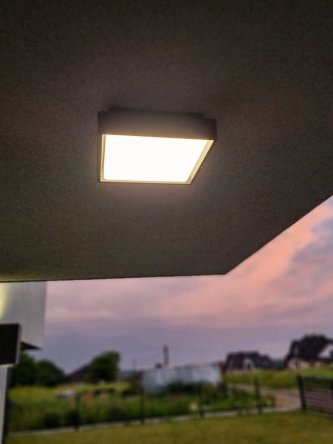 Plafon zewnętrzny na taras kwadratowy BENI lampa nad drzwi wejściowe 2