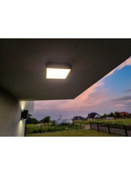 Plafon zewnętrzny na taras kwadratowy BENI lampa nad drzwi wejściowe