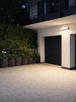 Kinkiety zewnętrzne z czujnikiem ruchu lampa nad garaż 50W na pilot LEDco.pl