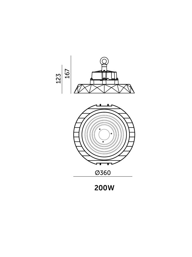 Lampa przemysłowa High Bay LED ANICA 200W 4000K IP65 90° DALI Kobi Pro 004252