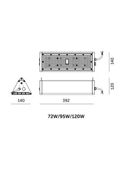 Lampa przemysłowa High Bay LED NICO 72W/95W/120W 3CCT IP65 60°x90° Kobi Pro 004417