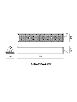 Lampa przemysłowa High Bay LED NICO 144W/192W/240W 3CCT IP65 60°x90° Kobi Pro 004418