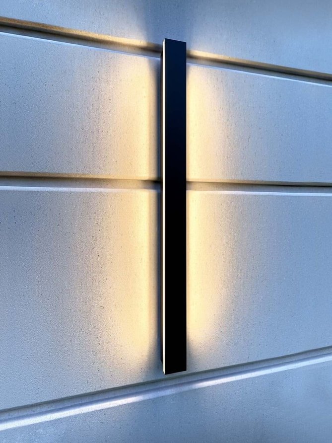Kinkiet ogrodowy elewacyjny podłużny smukły na ścianę - LEDco.pl