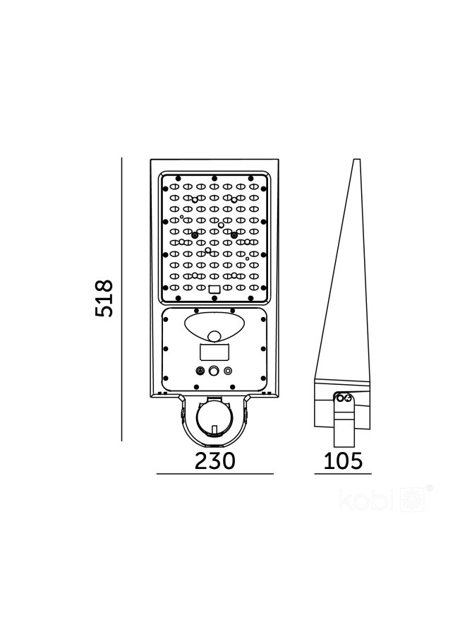 Lampa uliczna solarna z czujnikiem ruchu LED STREET 30W 2CCT IP65 Kobi Premium 