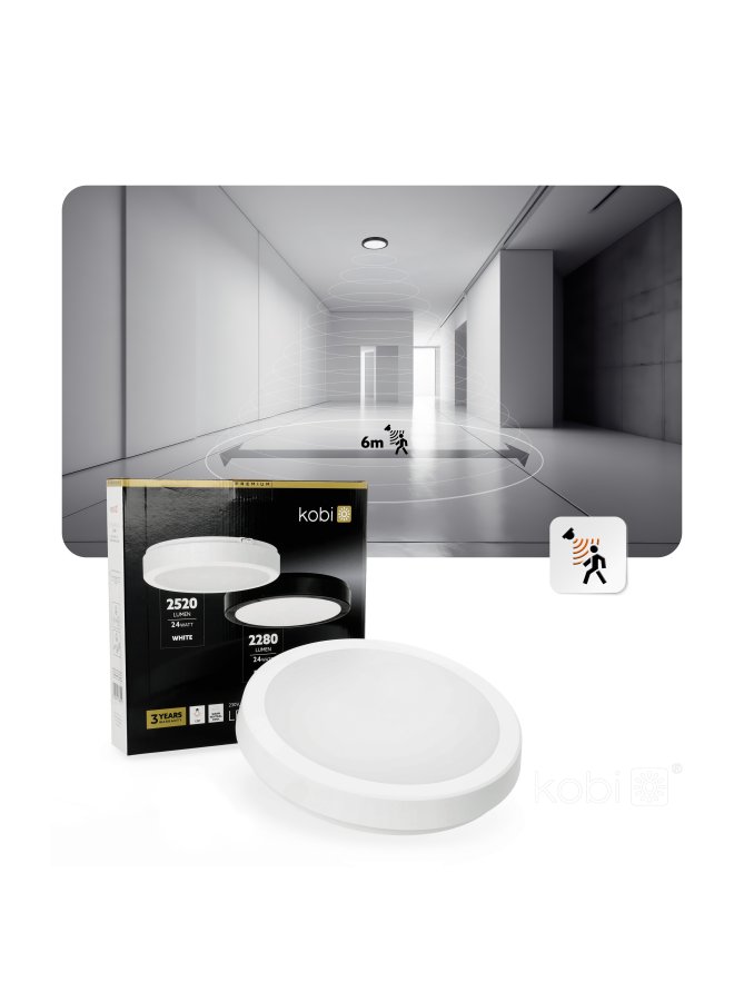 Plafon LED sufitowy NAIROS G2 24W 3CCT IP65 biały Kobi Premium 