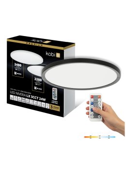 Plafon LED sufitowy NIVERA CIRCLE 24W 3CCT LX IP54 czarny Kobi Premium 
