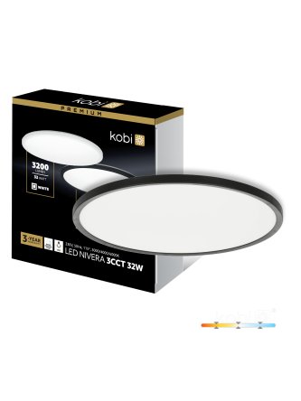Plafon LED sufitowy NIVERA CIRCLE 32W 3CCT IP54 czarny Kobi Premium 