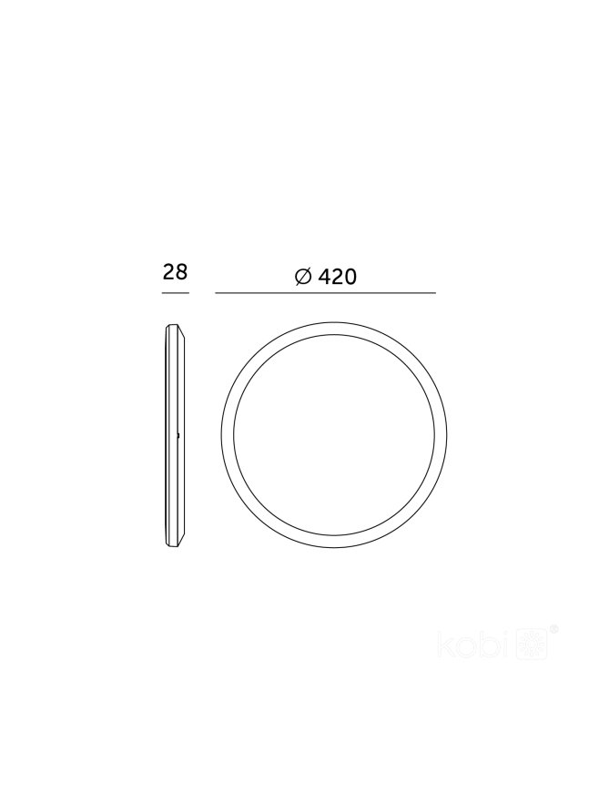 Plafon LED sufitowy NIVERA CIRCLE 32W 3CCT IP54 czarny Kobi Premium 