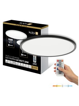 Plafon LED sufitowy NIVERA CIRCLE 32W 3CCT LX IP54 czarny Kobi Premium 