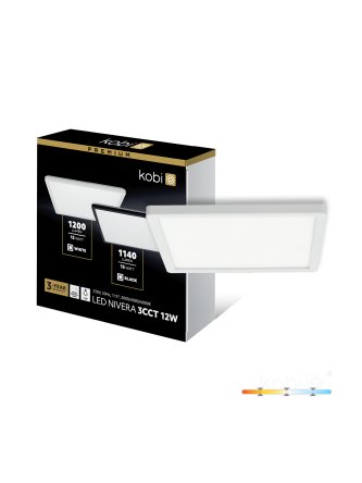 Plafon LED sufitowy NIVERA SQUARE 12W 3CCT IP54 biały Kobi Premium 