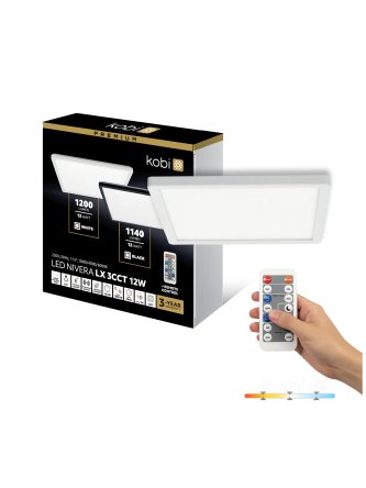 Plafon LED sufitowy NIVERA SQUARE 12W 3CCT LX IP54 biały Kobi Premium 