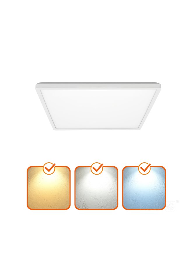 Plafon LED sufitowy NIVERA SQUARE 12W 3CCT LX IP54 biały Kobi Premium 