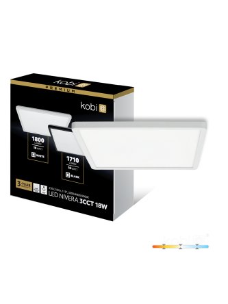 Plafon LED sufitowy NIVERA SQUARE 18W 3CCT IP54 biały Kobi Premium 