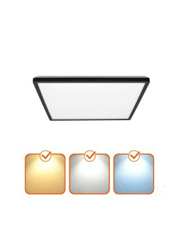 Plafon LED sufitowy NIVERA SQUARE 18W 3CCT IP54 czarny Kobi Premium 