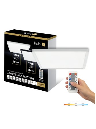Plafon LED sufitowy NIVERA SQUARE 18W 3CCT LX IP54 biały Kobi Premium 