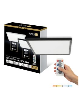 Plafon LED sufitowy NIVERA SQUARE 24W 3CCT LX IP54 czarny Kobi Premium 