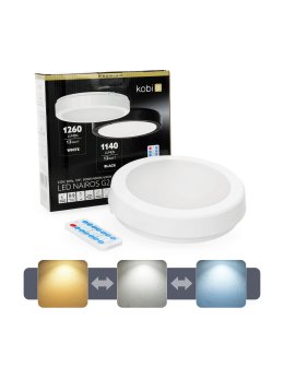 Plafon z czujnikiem ruchu LED NAIROS G2 12W 3CCT LX IP65 biały Kobi Premium 