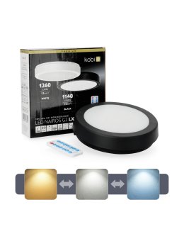 Plafon z czujnikiem ruchu LED NAIROS G2 12W 3CCT LX IP65 czarny Kobi Premium 