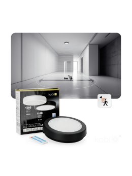 Plafon z czujnikiem ruchu LED NAIROS G2 12W 3CCT LX IP65 czarny Kobi Premium 