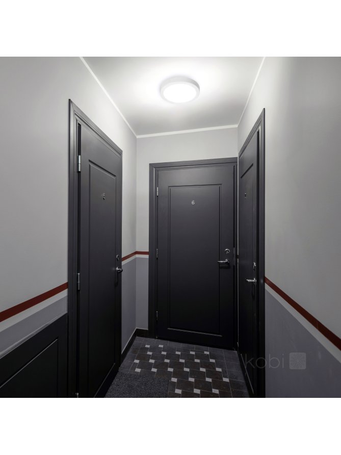 Plafon z czujnikiem ruchu LED NAIROS G2 18W 3CCT LX IP65 biały Kobi Premium 