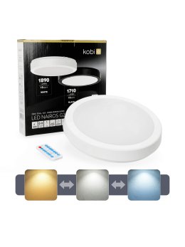 Plafon z czujnikiem ruchu LED NAIROS G2 18W 3CCT LX IP65 biały Kobi Premium 