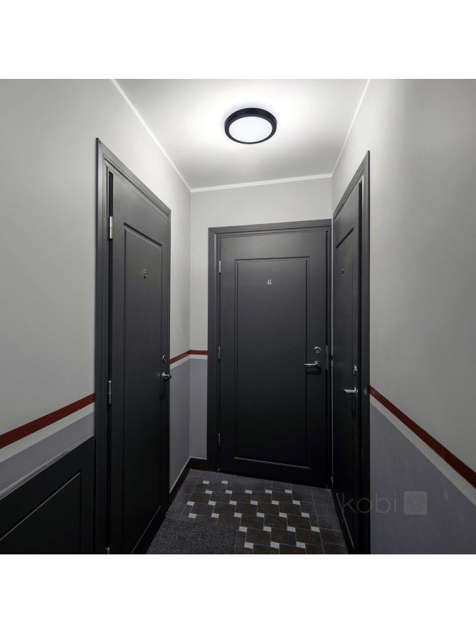 Plafon z czujnikiem ruchu LED NAIROS G2 18W 3CCT LX IP65 czarny Kobi Premium 