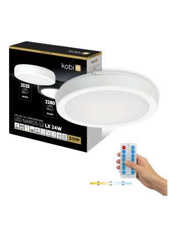 Plafon z czujnikiem ruchu LED NAIROS G2 24W 3CCT LX IP65 biały Kobi Premium 
