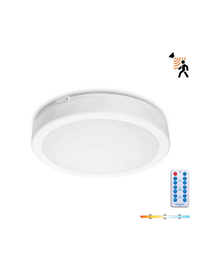 Plafon z czujnikiem ruchu LED NAIROS G2 24W 3CCT LX IP65 biały Kobi Premium 