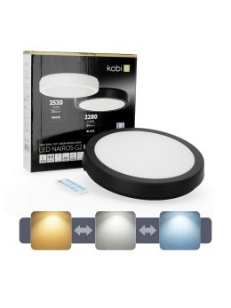 Plafon z czujnikiem ruchu LED NAIROS G2 24W 3CCT LX IP65 czarny Kobi Premium 