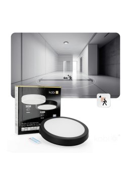 Plafon z czujnikiem ruchu LED NAIROS G2 24W 3CCT LX IP65 czarny Kobi Premium 