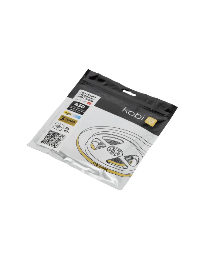Taśma LED TRAMO 320 COB 5m 3000K 12V IP65 Kobi Premium 