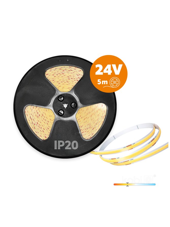 Taśma LED TRAMO 320 COB 5m 3000K 24V IP20 Kobi Premium 