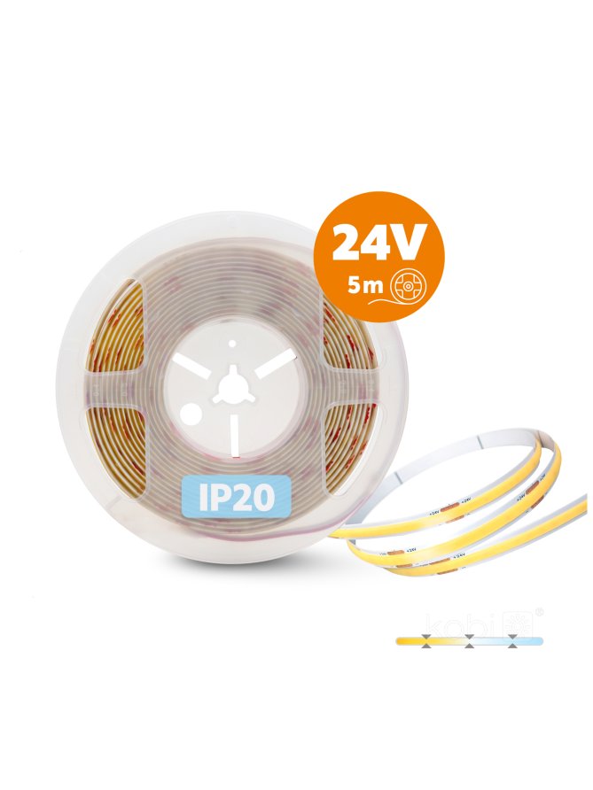 Taśma LED TRAMO 608 COB 5m 3CCT 24V IP20 Kobi Premium 
